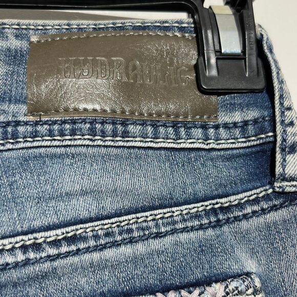 Hydraulic Women's Blue Lola Micro Boot Embroidered Distressed Jeans Size 0 NWT - Picture 10 of 13